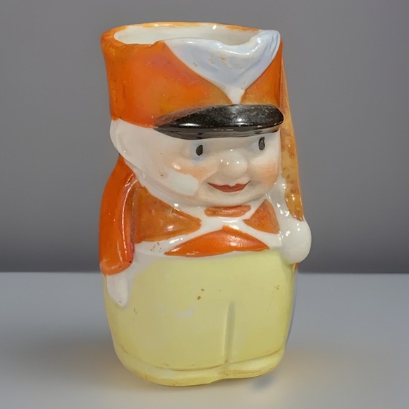 Toby Novelty Ceramic Pitcher + Mug Set Character Face Soldier Quirky 2 Pcs VTG - Picture 2 of 12